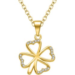 Srebrny naszyjnik damski koniczynka łańcuszek z zawieszką srebro pozłacane próba 925