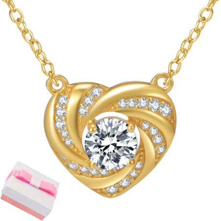 Srebrny naszyjnik damski celebrytka serce łańcuszek z zawieszką srebro pozłacane 925