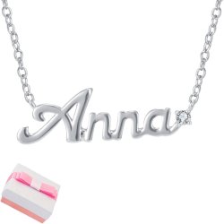 Naszyjnik srebrny celebrytka łańcuszek damski imię anna srebro próba 925