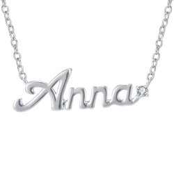 Naszyjnik srebrny celebrytka łańcuszek damski imię anna srebro próba 925