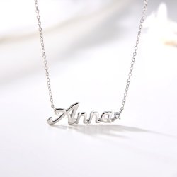 Naszyjnik srebrny celebrytka łańcuszek damski imię anna srebro próba 925