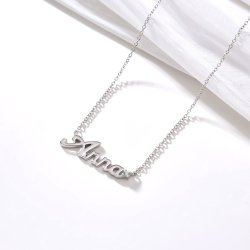 Naszyjnik srebrny celebrytka łańcuszek damski imię anna srebro próba 925