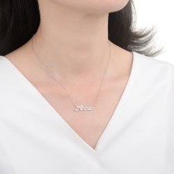 Naszyjnik srebrny celebrytka łańcuszek damski imię anna srebro próba 925