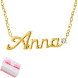 Srebrny naszyjnik celebrytka pozłacany łańcuszek damski imię anna srebro próba 925