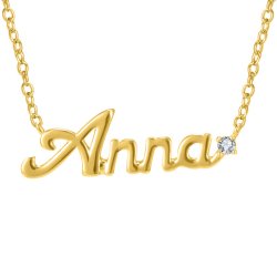 Srebrny naszyjnik celebrytka pozłacany łańcuszek damski imię anna srebro próba 925