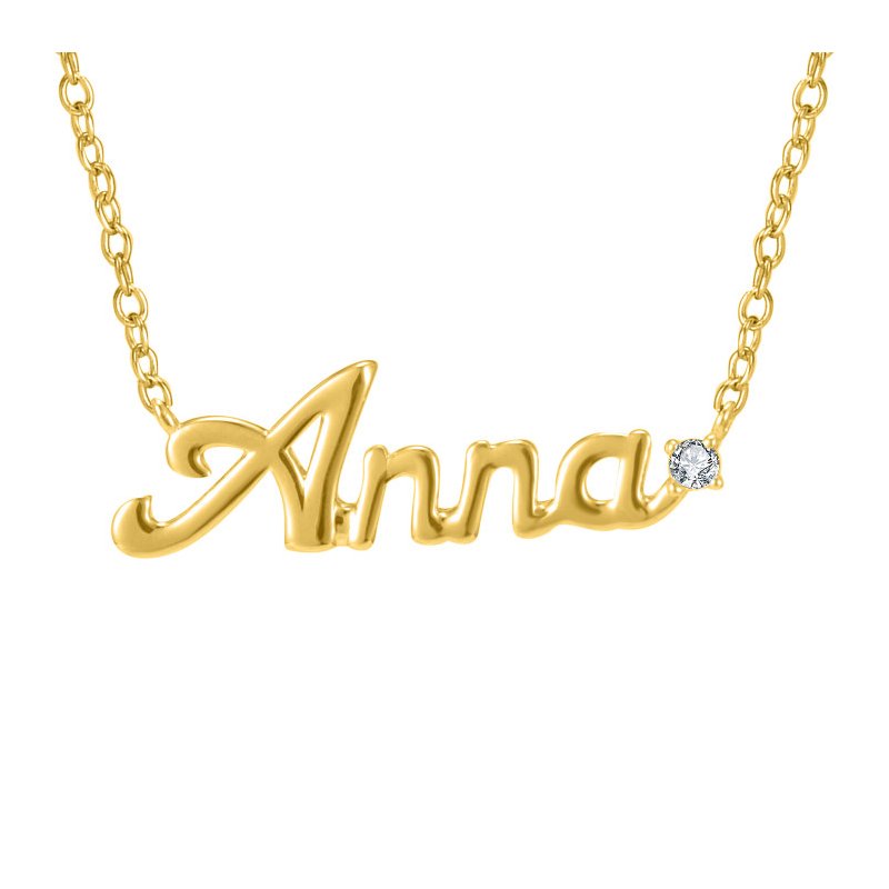 Srebrny naszyjnik celebrytka pozłacany łańcuszek damski imię anna srebro próba 925