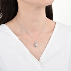 Naszyjnik srebrny damski łańcuszek z zawieszką srebro próby 925 celebrytka