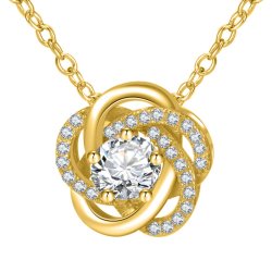 Srebrny naszyjnik damski celebrytka kwiatek łańcuszek z zawieszką srebro pozłacane 925