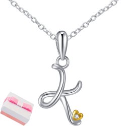 Naszyjnik srebrny litera k literka imię inicjały łańcuszek z zawieszką