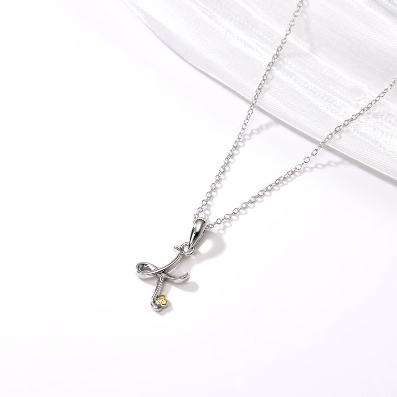 Naszyjnik srebrny litera k literka imię inicjały łańcuszek z zawieszką