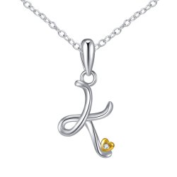 Naszyjnik srebrny litera k literka imię inicjały łańcuszek z zawieszką