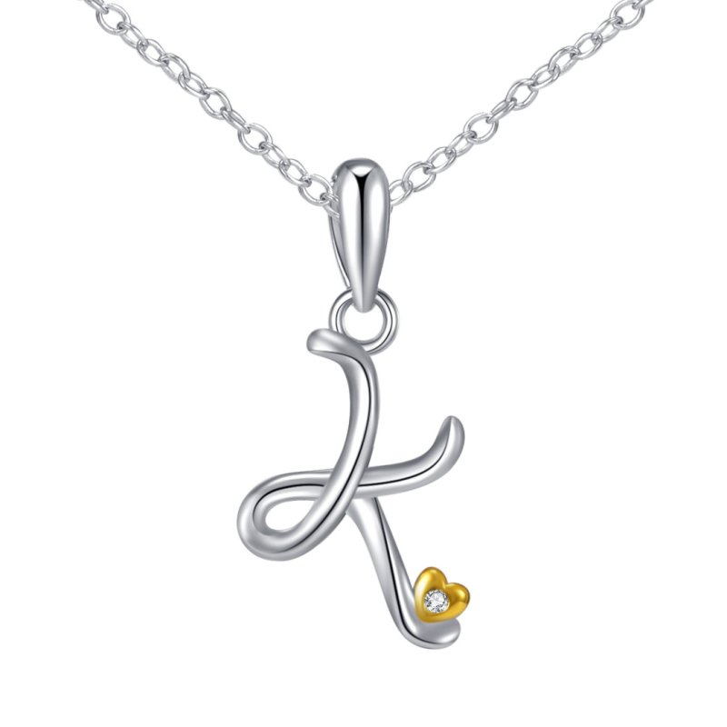 Naszyjnik srebrny litera k literka imię inicjały łańcuszek z zawieszką