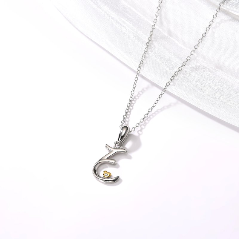 Naszyjnik srebrny litera e literka imię inicjały łańcuszek z zawieszką
