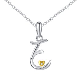 Naszyjnik srebrny litera e literka imię inicjały łańcuszek z zawieszką
