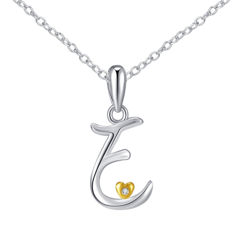 Naszyjnik srebrny litera e literka imię inicjały łańcuszek z zawieszką