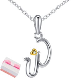 Naszyjnik srebrny litera w literka imię inicjały łańcuszek z zawieszką