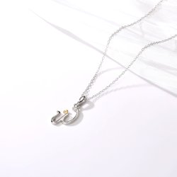 Naszyjnik srebrny litera w literka imię inicjały łańcuszek z zawieszką