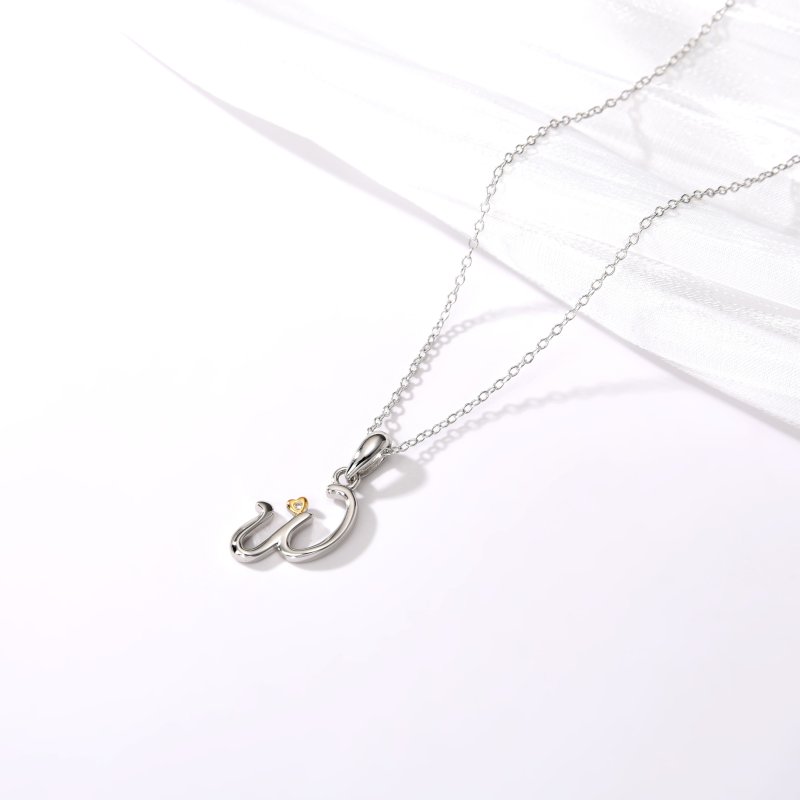 Naszyjnik srebrny litera w literka imię inicjały łańcuszek z zawieszką