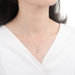 Naszyjnik srebrny litera w literka imię inicjały łańcuszek z zawieszką