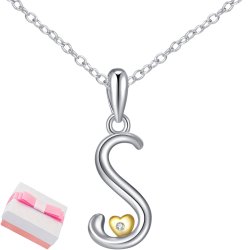 Naszyjnik srebrny litera s literka imię inicjały łańcuszek z zawieszką