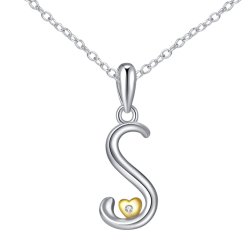 Naszyjnik srebrny litera s literka imię inicjały łańcuszek z zawieszką