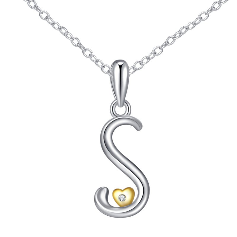 Naszyjnik srebrny litera s literka imię inicjały łańcuszek z zawieszką