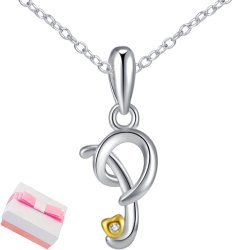 Naszyjnik srebrny litera p literka imię inicjały łańcuszek z zawieszką 925