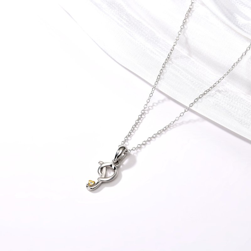 Naszyjnik srebrny litera p literka imię inicjały łańcuszek z zawieszką 925