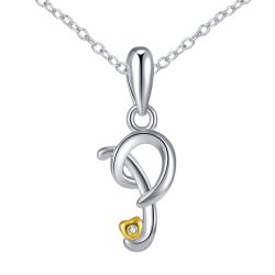 Naszyjnik srebrny litera p literka imię inicjały łańcuszek z zawieszką 925