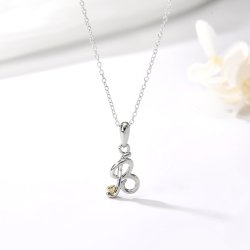 Naszyjnik srebrny litera b literka imię inicjały łańcuszek z zawieszką 925