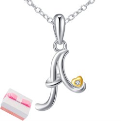 Naszyjnik srebrny litera a literka imię inicjały łańcuszek z zawieszką 925
