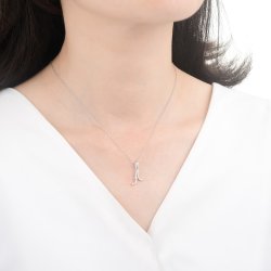 Naszyjnik srebrny litera a literka imię inicjały łańcuszek z zawieszką 925