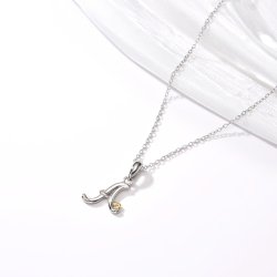 Naszyjnik srebrny litera a literka imię inicjały łańcuszek z zawieszką 925