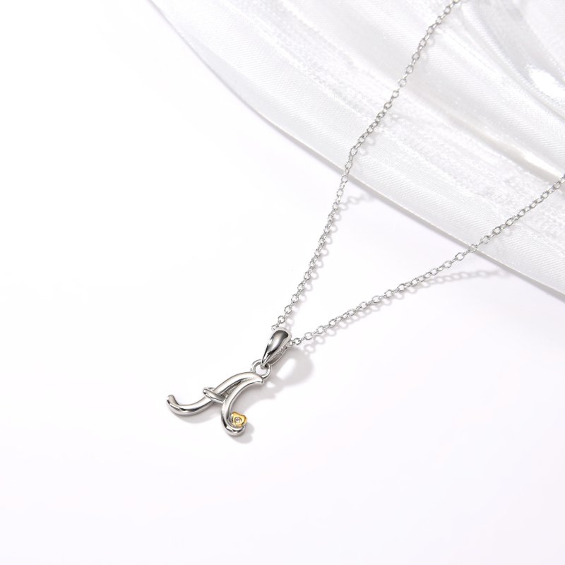 Naszyjnik srebrny litera a literka imię inicjały łańcuszek z zawieszką 925