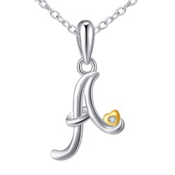 Naszyjnik srebrny litera a literka imię inicjały łańcuszek z zawieszką 925