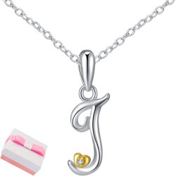 Naszyjnik srebrny litera j literka imię inicjały łańcuszek z zawieszką 925