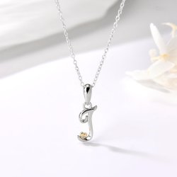 Naszyjnik srebrny litera j literka imię inicjały łańcuszek z zawieszką 925