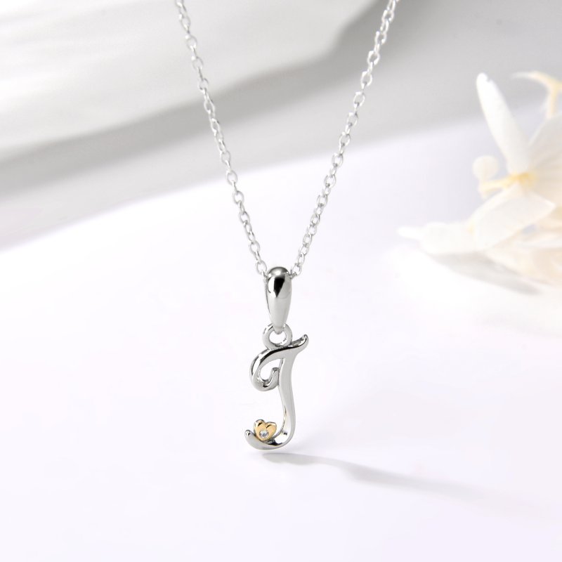 Naszyjnik srebrny litera j literka imię inicjały łańcuszek z zawieszką 925