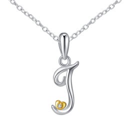 Naszyjnik srebrny litera j literka imię inicjały łańcuszek z zawieszką 925