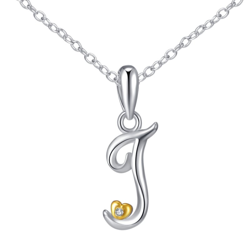 Naszyjnik srebrny litera j literka imię inicjały łańcuszek z zawieszką 925