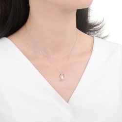 Srebrny naszyjnik rodowany łańcuszek z zawieszką dzwonek na święta 925