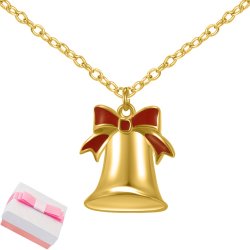 Srebrny naszyjnik łańcuszek z zawieszką dzwonek na święta srebro pozłacane 925