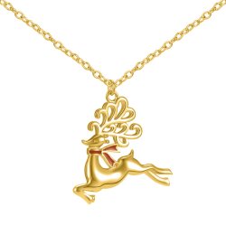 Srebrny naszyjnik łańcuszek z zawieszką renifer na święta srebro pozłacane 925