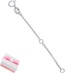 Srebrna przedłużka do naszyjników rodowana łańcuszek srebro 925