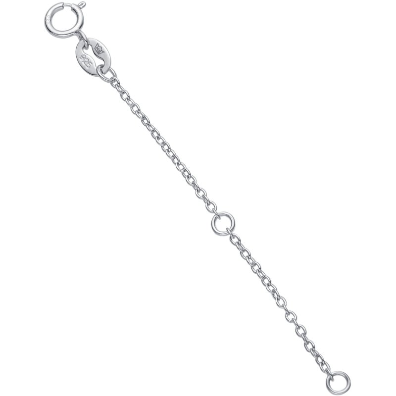 Srebrna przedłużka do naszyjników rodowana łańcuszek srebro 925