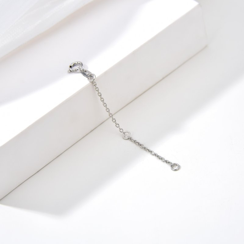 Srebrna przedłużka do naszyjników rodowana łańcuszek srebro 925