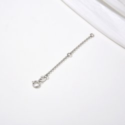 Srebrna przedłużka do naszyjników rodowana łańcuszek srebro 925