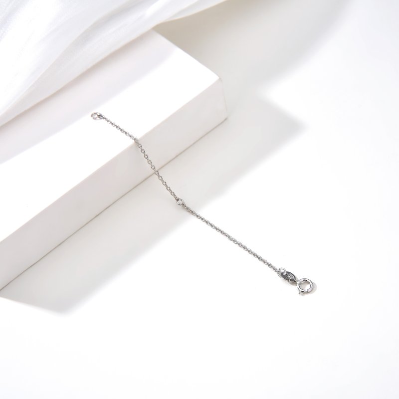 Srebrna przedłużka do naszyjników rodowana łańcuszek srebro 925