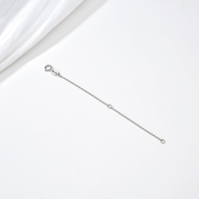 Srebrna przedłużka do naszyjników rodowana łańcuszek srebro 925