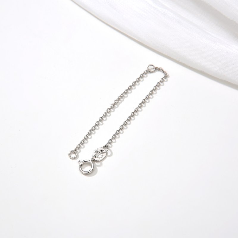 Srebrna przedłużka do naszyjników rodowana łańcuszek srebro 925